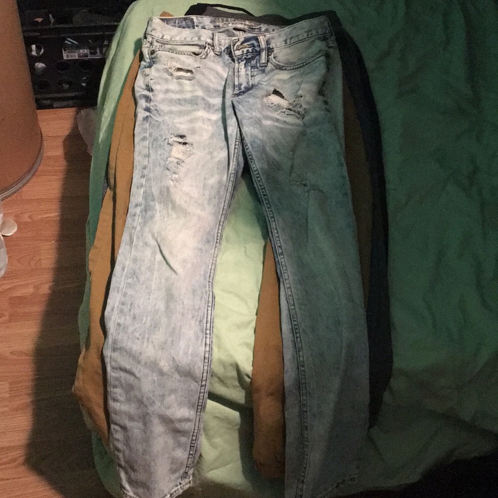 Khakis nd white wash blue jean from American eagle